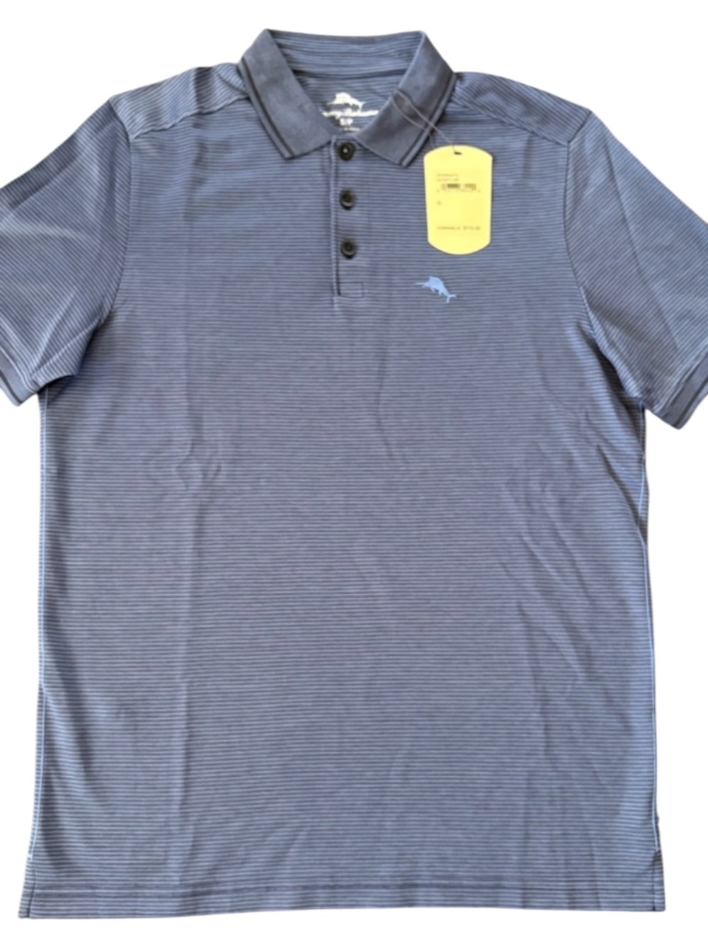 NWT Tommy Bahama Coastline Navy Microstripe Polo Shirt Small